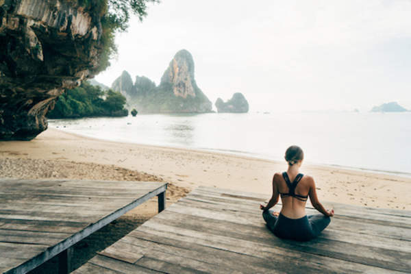 Yoga on the beach.