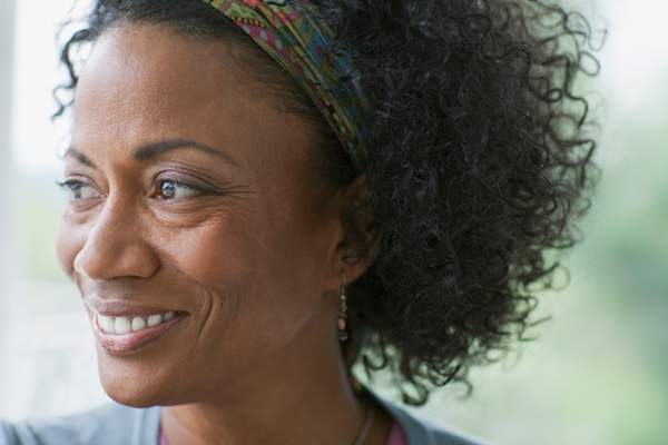 close up of middle aged woman's face
