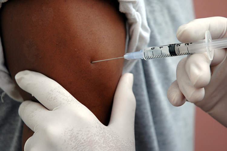 A man receiving a vaccination
