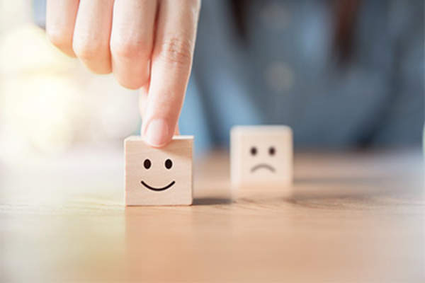 Choosing to make yourself happy concept.