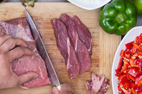 cutting lean meat image