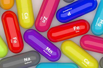 Colorful mineral supplements.