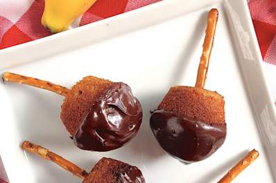 Chocolate-Dipped Banana Bread Bites