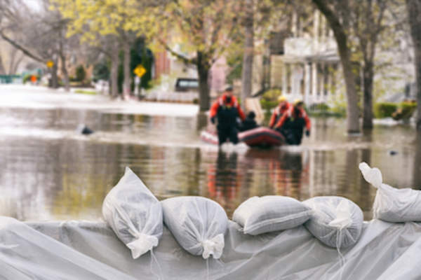 Emergency works helping people out of their flooded homes