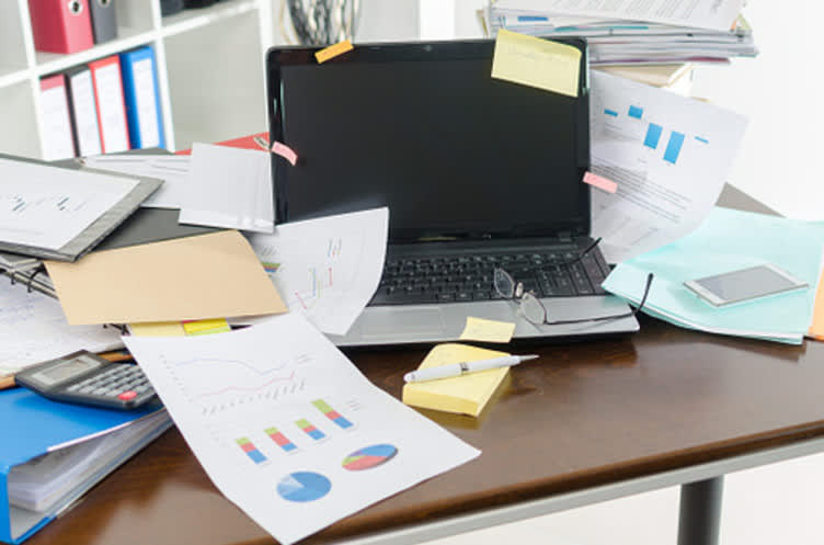 cluttered desk