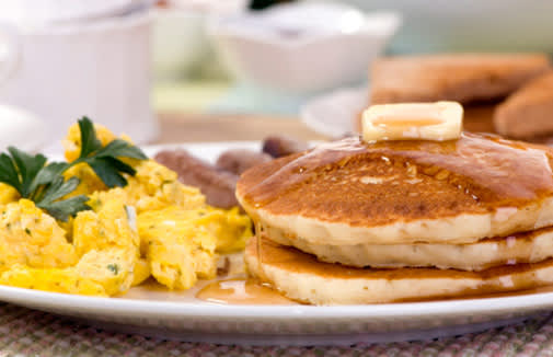 eggs and pancakes
