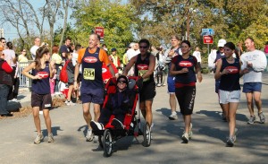 The Girls Helping in a Marathon
