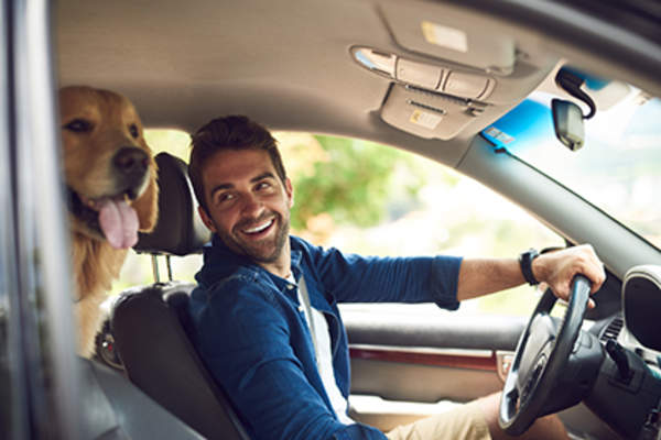 Man driving.