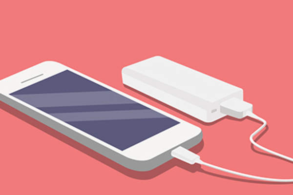 Smartphone and USB cord.