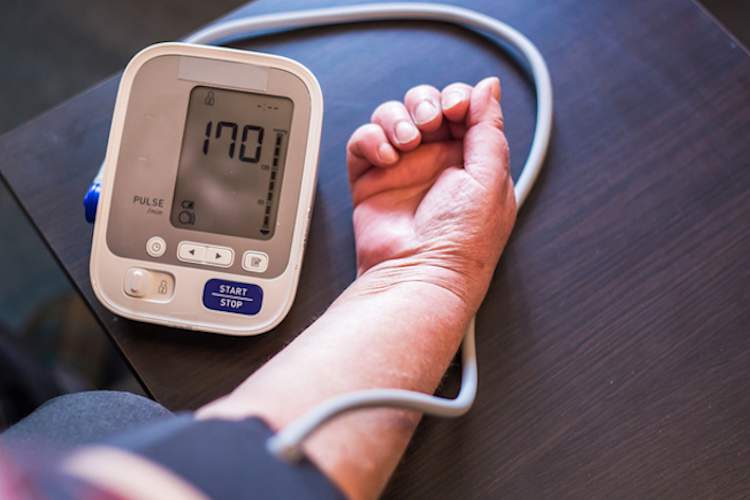 Spike in blood pressure due to anxiety.