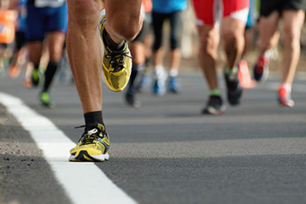 Runners in a marathon.