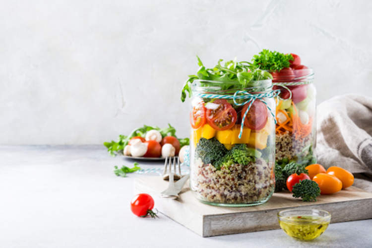Healthy food in jars.