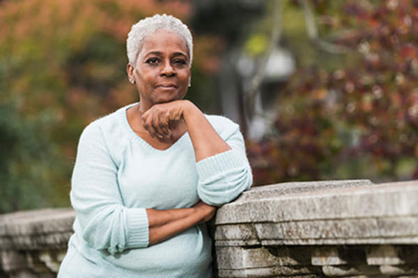 Senior woman outside.