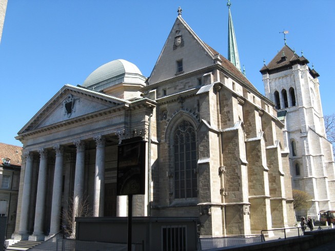 Facade of Saint-Pierre cathedral-Geneva