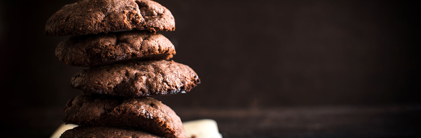 Stack of chocolate cookies
