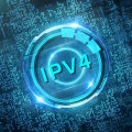 De afkorting IPv4 in een virtueel netwerk- en internetconcept