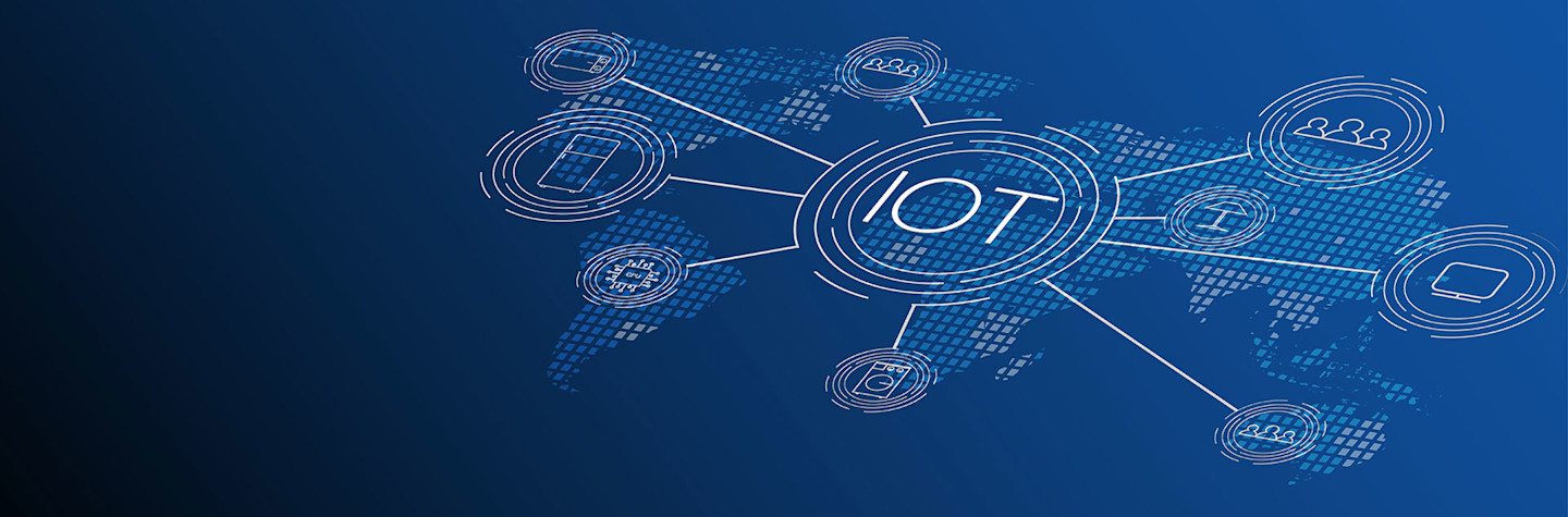 Concept van connectiviteit van Internet-of-things-apparaten (IOT) op een netwerk