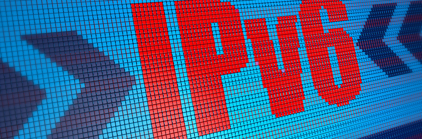 Close-up van de afkorting IPv6 op een scherm