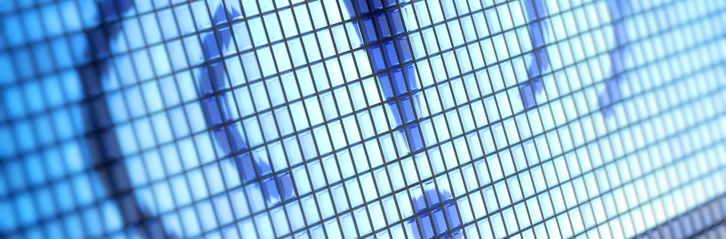 Display with illuminated exclamation mark