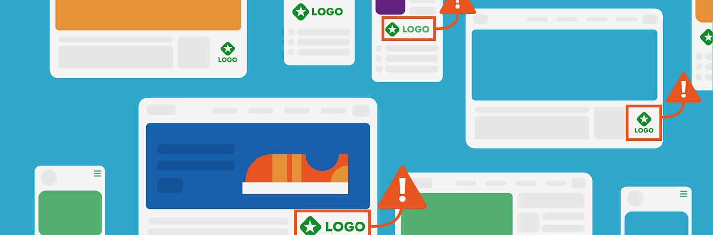 Illustration of logos found on websites.