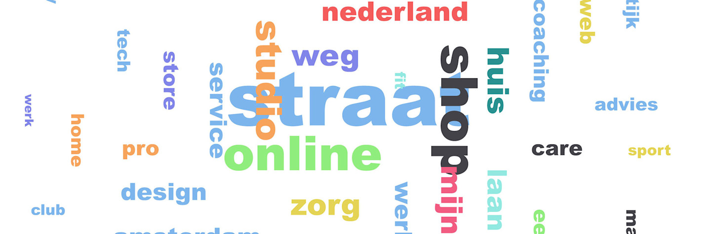 Word cloud of terms popular in newly registered domain names in October 2022.