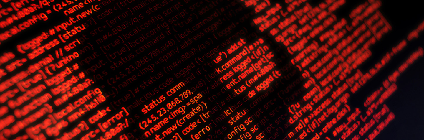 Skull shape in a red digital environment