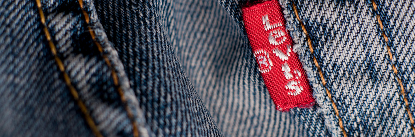 Close-up of Levi's label on jeans