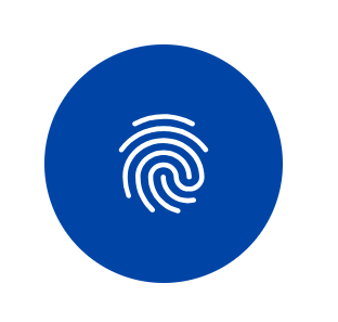 blue privacy button with a thumbprint