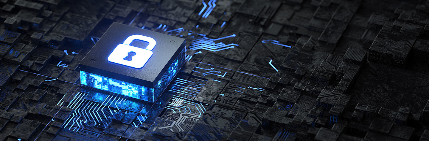 Digitaal hangslot op een computermoederbord