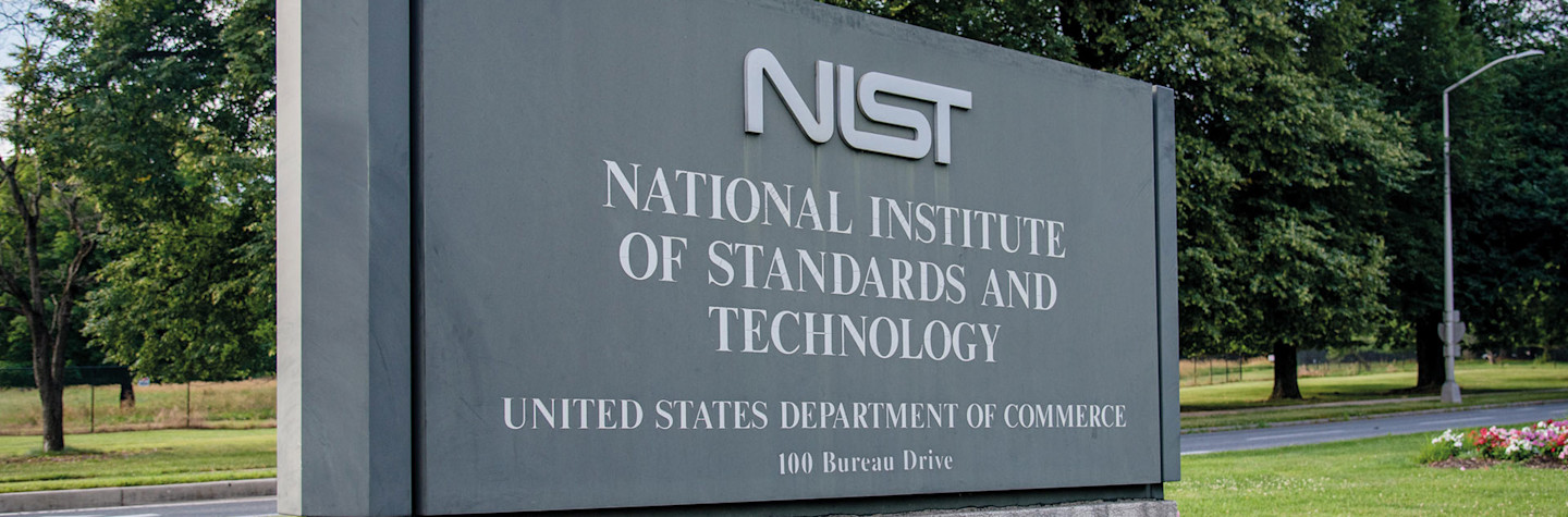 NIST-ingangsbord op de Gaithersburg-campus in Maryland (VS)