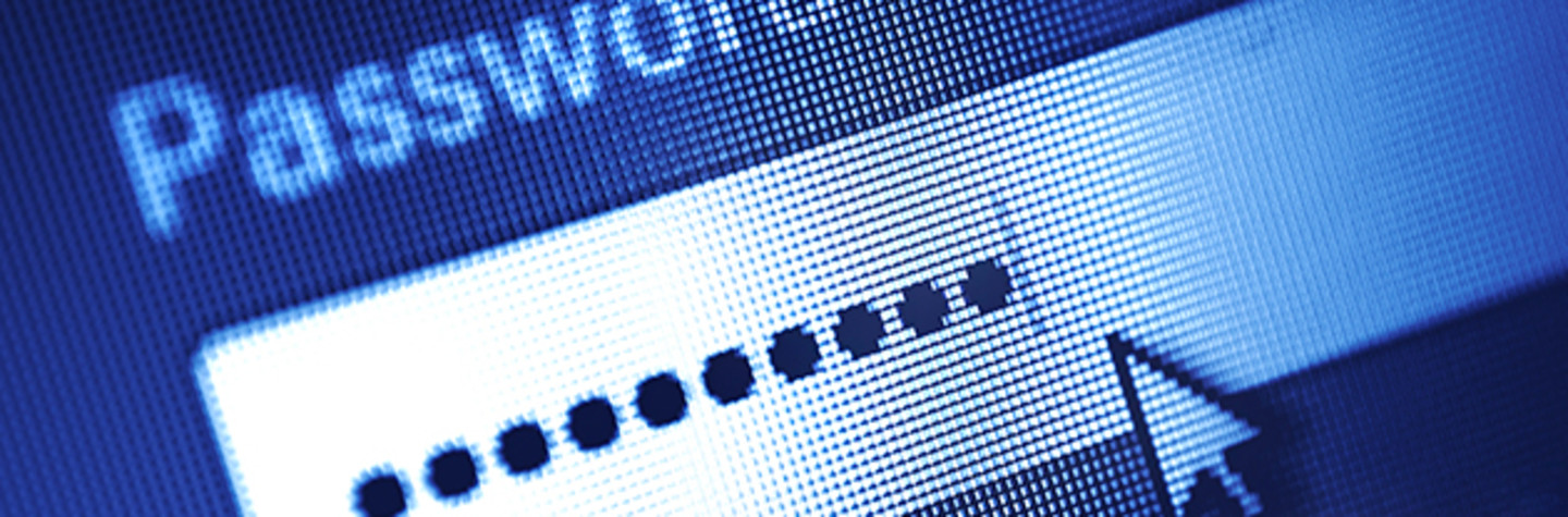 Close-up van en van een onzichtbaar wachtwoord dat ingevuld wordt in een formulier