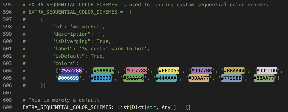Extra Sequential Color Schemes code