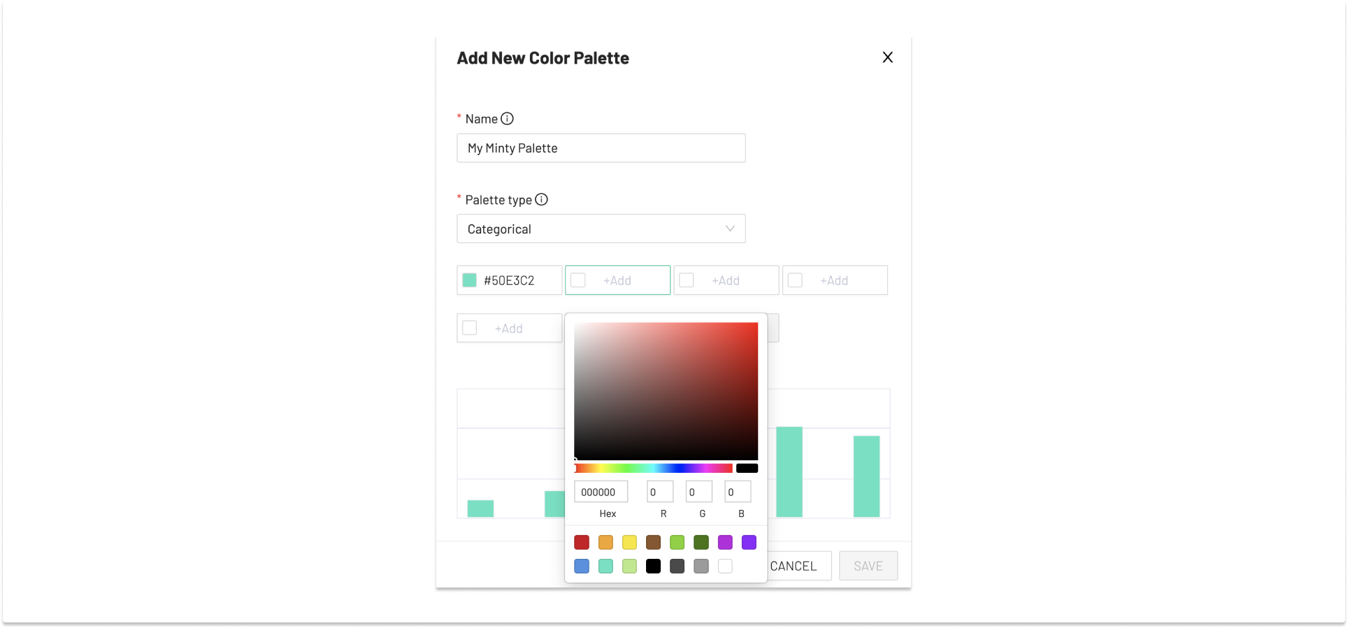 Categorical color palette editor