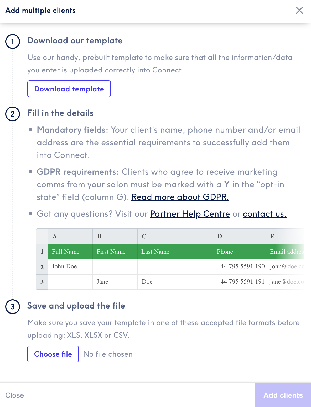 Multiple client upload