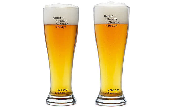 Code Beer Glasses from Uncommon Goods Code Beer Glasses from Uncommon Goods