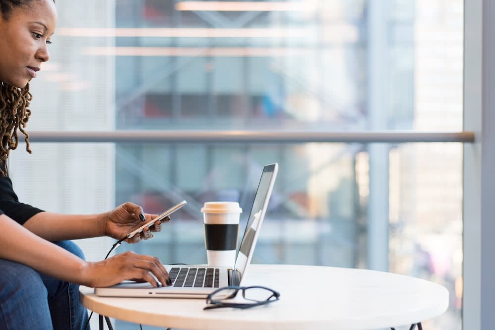 Woman at computer