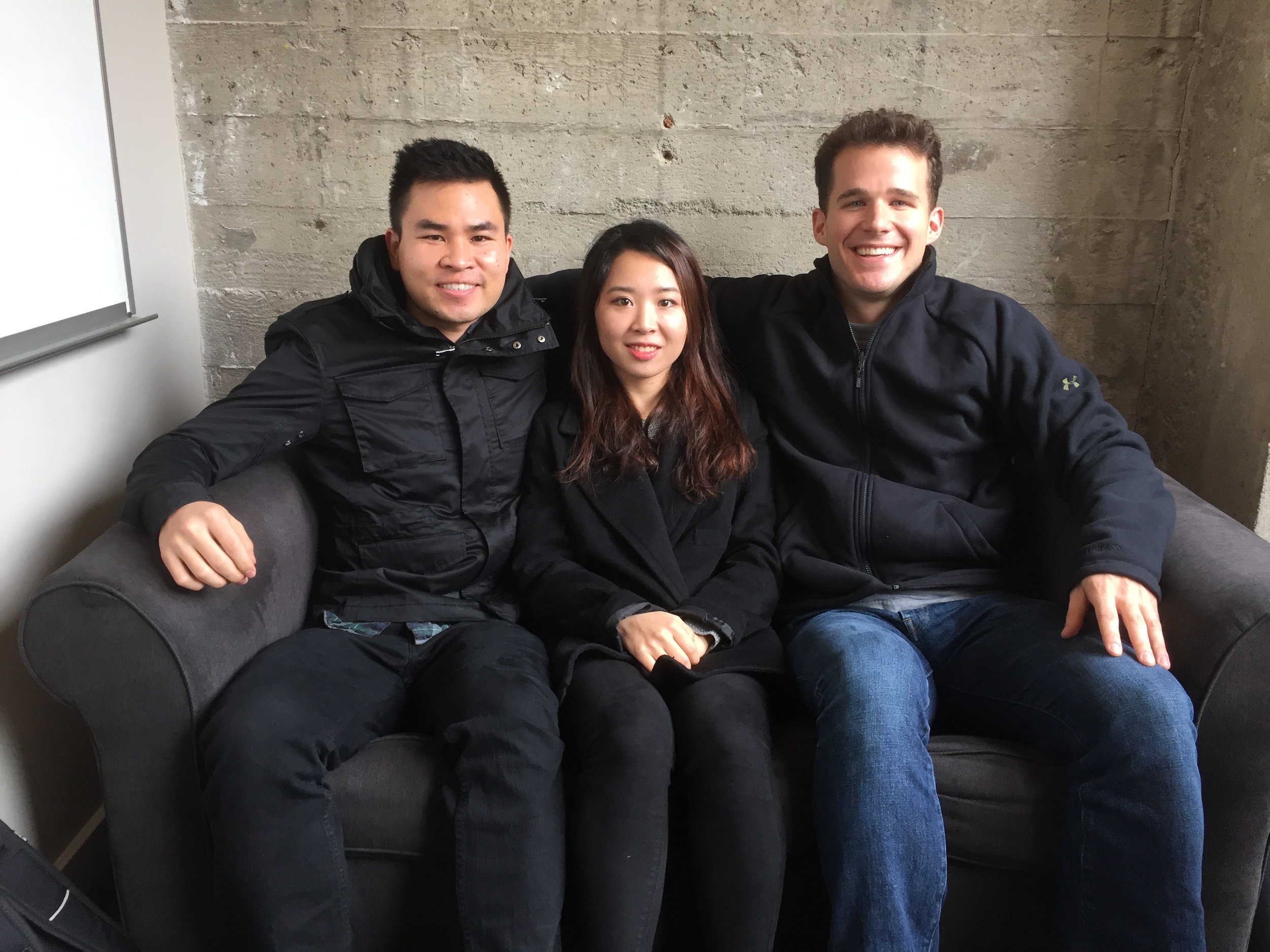 From left, Nick Fujita, Sunyoung Kim and Charlie Harrington built Wormie, an iOS app that allows users to request video content from anywhere in the world.