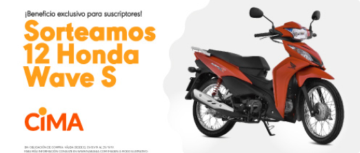 Suscribite a Revista Cime y podés ganar una Honda Wave S