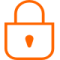 Ícono candado Naranja