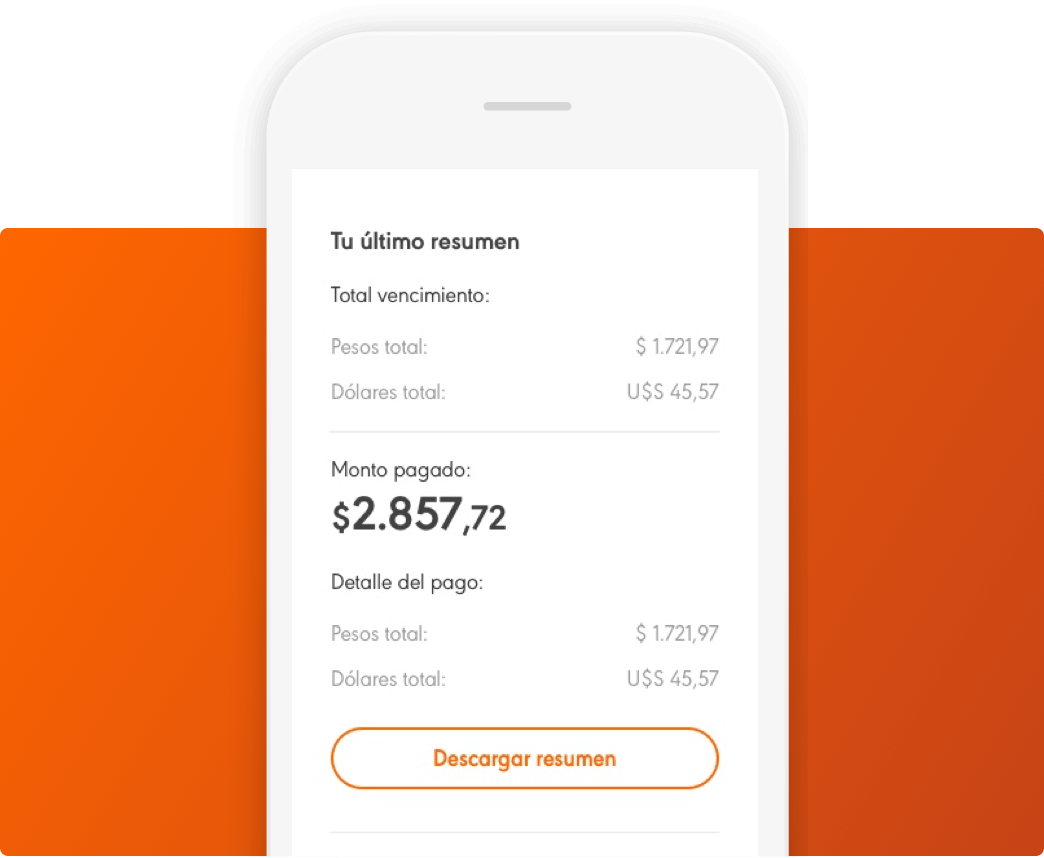 Opción para descargar resumen de cuenta