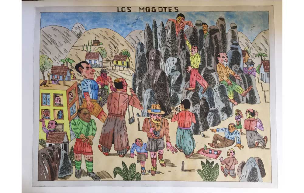 Foto de la obra Los mogotes, de la serie de grabados de paisajes típicos cordobeses