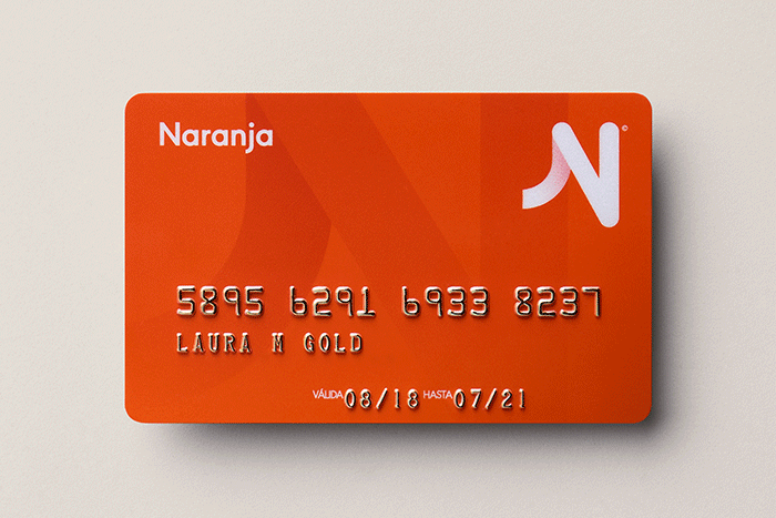 Imagen de una tarjeta Naranja