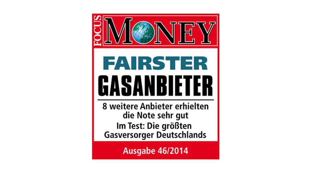 Siegel Focus Money 46/2014 Fairster Gasanbieter