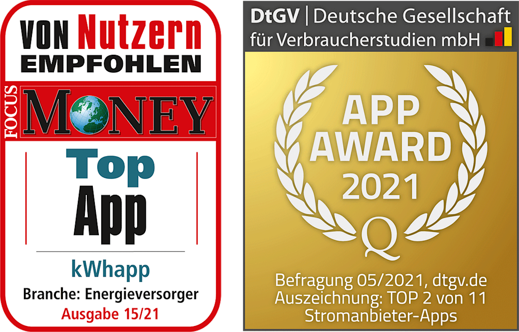 KWhapp Testsiegel Focus Money App Award 2021