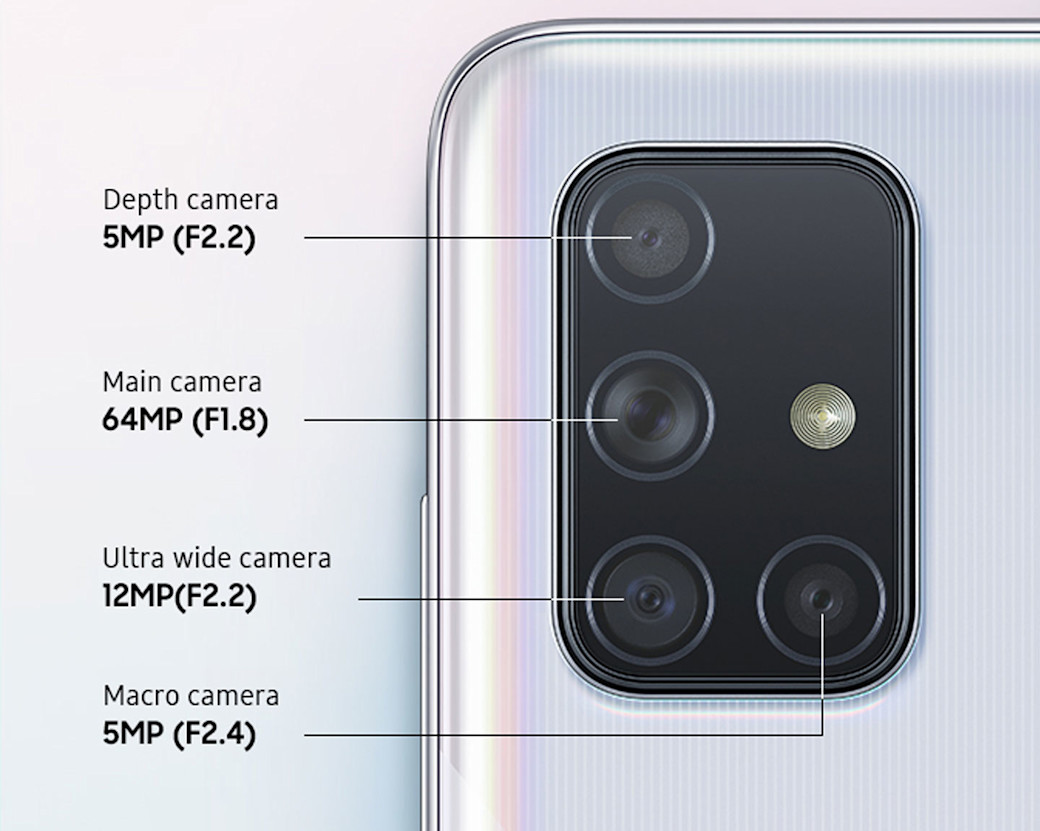 Samsung A71 Abbildung Rückkamera Smartphone