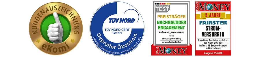 Trust Siegel Strom Ekomi TÜV NORD Focus Money