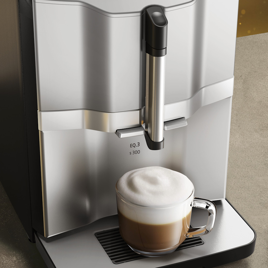 Siemens Kaffeevollautomat EQ 300 befüllte Kaffeetasse