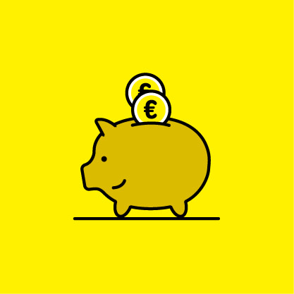 Illustration Sparschwein Münzen Solaranlage Solarrechner