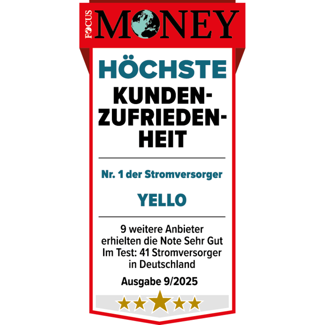 Ausgezeichnet von Focus Money für höchste Kundenzufriedenheit Testsiegel Focus Money für höchste Kundenzufriedenheit bei Stromversorgern