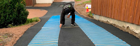 Heating elements in driveway